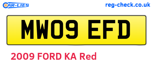MW09EFD are the vehicle registration plates.