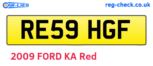 RE59HGF are the vehicle registration plates.