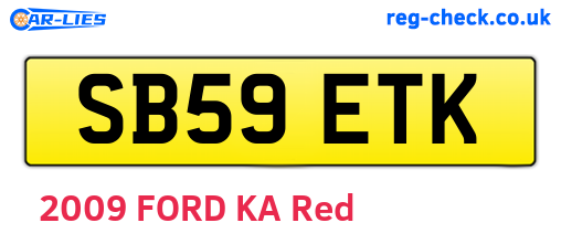 SB59ETK are the vehicle registration plates.
