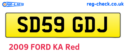 SD59GDJ are the vehicle registration plates.