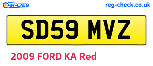 SD59MVZ are the vehicle registration plates.