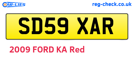 SD59XAR are the vehicle registration plates.