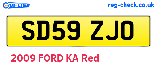 SD59ZJO are the vehicle registration plates.
