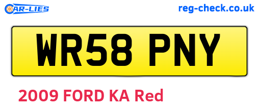 WR58PNY are the vehicle registration plates.