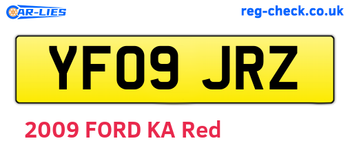 YF09JRZ are the vehicle registration plates.