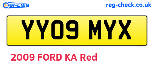 YY09MYX are the vehicle registration plates.