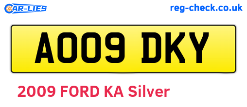 AO09DKY are the vehicle registration plates.