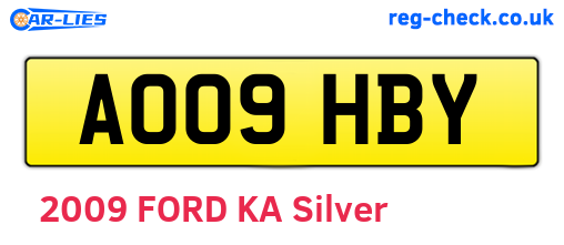 AO09HBY are the vehicle registration plates.