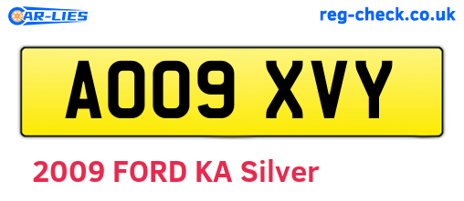 AO09XVY are the vehicle registration plates.