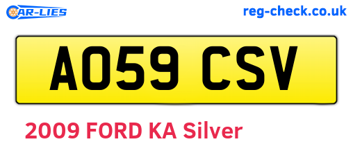 AO59CSV are the vehicle registration plates.