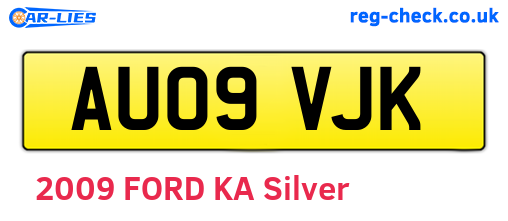 AU09VJK are the vehicle registration plates.