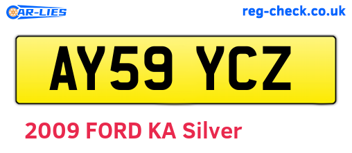 AY59YCZ are the vehicle registration plates.