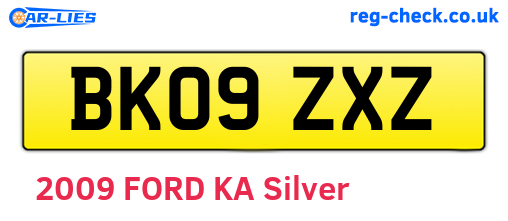 BK09ZXZ are the vehicle registration plates.