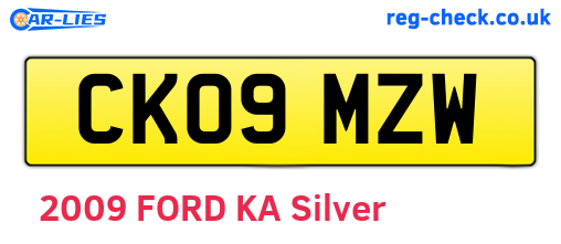 CK09MZW are the vehicle registration plates.