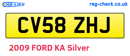 CV58ZHJ are the vehicle registration plates.