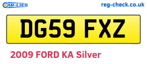 DG59FXZ are the vehicle registration plates.
