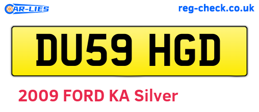 DU59HGD are the vehicle registration plates.