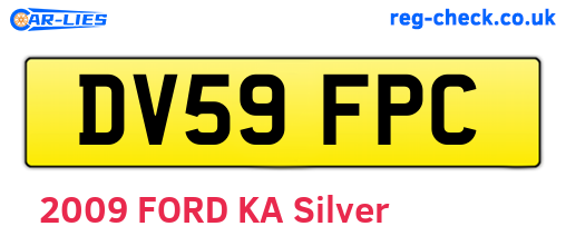 DV59FPC are the vehicle registration plates.
