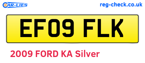 EF09FLK are the vehicle registration plates.
