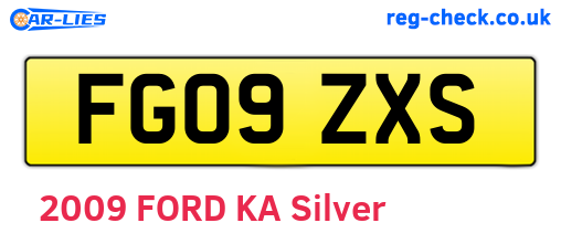 FG09ZXS are the vehicle registration plates.