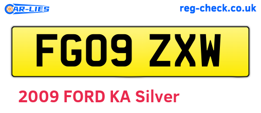 FG09ZXW are the vehicle registration plates.