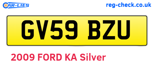 GV59BZU are the vehicle registration plates.