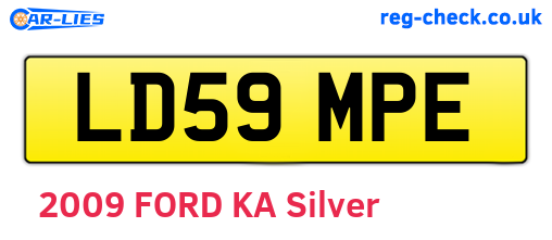 LD59MPE are the vehicle registration plates.
