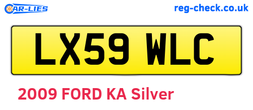 LX59WLC are the vehicle registration plates.