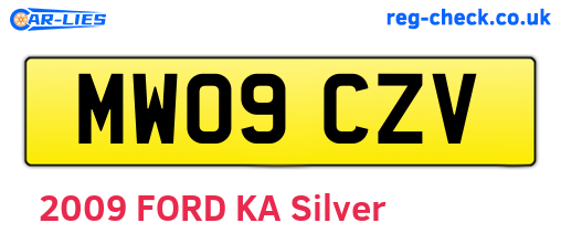 MW09CZV are the vehicle registration plates.