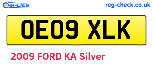 OE09XLK are the vehicle registration plates.