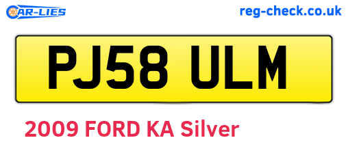 PJ58ULM are the vehicle registration plates.