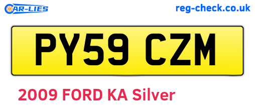 PY59CZM are the vehicle registration plates.