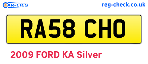 RA58CHO are the vehicle registration plates.