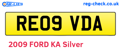 RE09VDA are the vehicle registration plates.