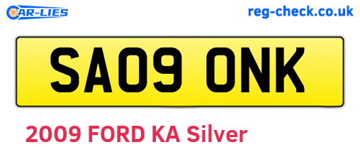 SA09ONK are the vehicle registration plates.