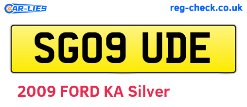 SG09UDE are the vehicle registration plates.