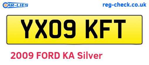 YX09KFT are the vehicle registration plates.