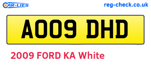 AO09DHD are the vehicle registration plates.
