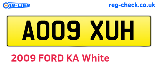 AO09XUH are the vehicle registration plates.
