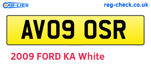 AV09OSR are the vehicle registration plates.
