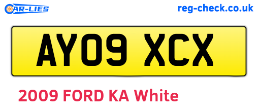 AY09XCX are the vehicle registration plates.
