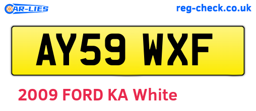 AY59WXF are the vehicle registration plates.
