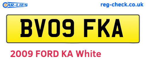 BV09FKA are the vehicle registration plates.
