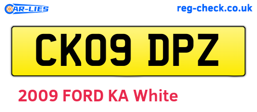 CK09DPZ are the vehicle registration plates.