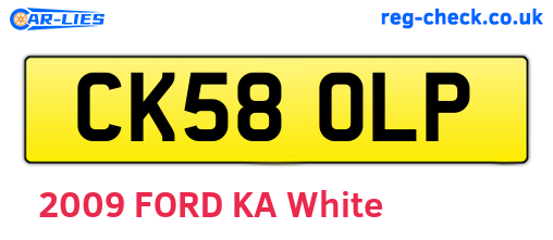 CK58OLP are the vehicle registration plates.