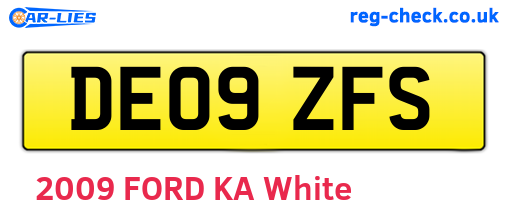 DE09ZFS are the vehicle registration plates.
