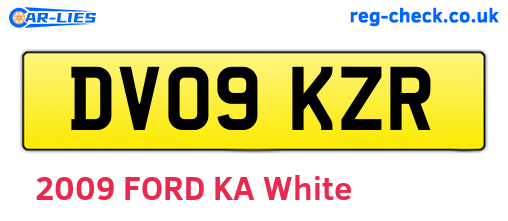 DV09KZR are the vehicle registration plates.