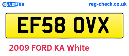 EF58OVX are the vehicle registration plates.