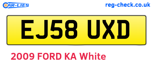 EJ58UXD are the vehicle registration plates.