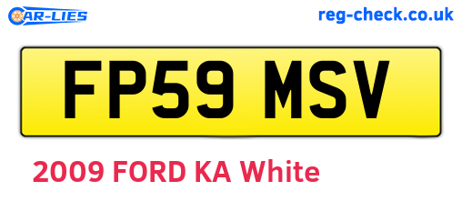 FP59MSV are the vehicle registration plates.